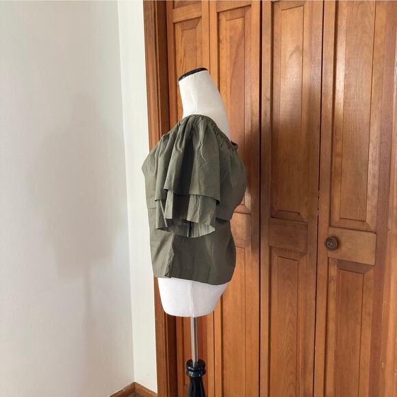 NWT Mudpie Olive Green Peasant Top, Size S - Picture 2 of 5